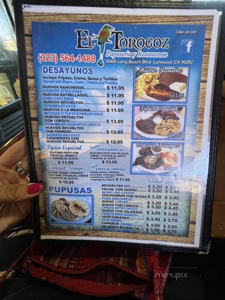 El torogoz - Lynwood, CA menu_pic