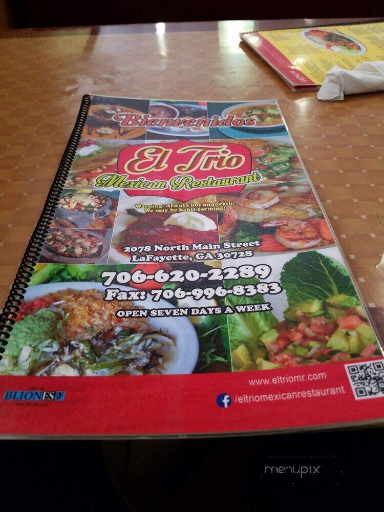 El Trio Mexican Restaurant - La Fayette, GA menu_pic