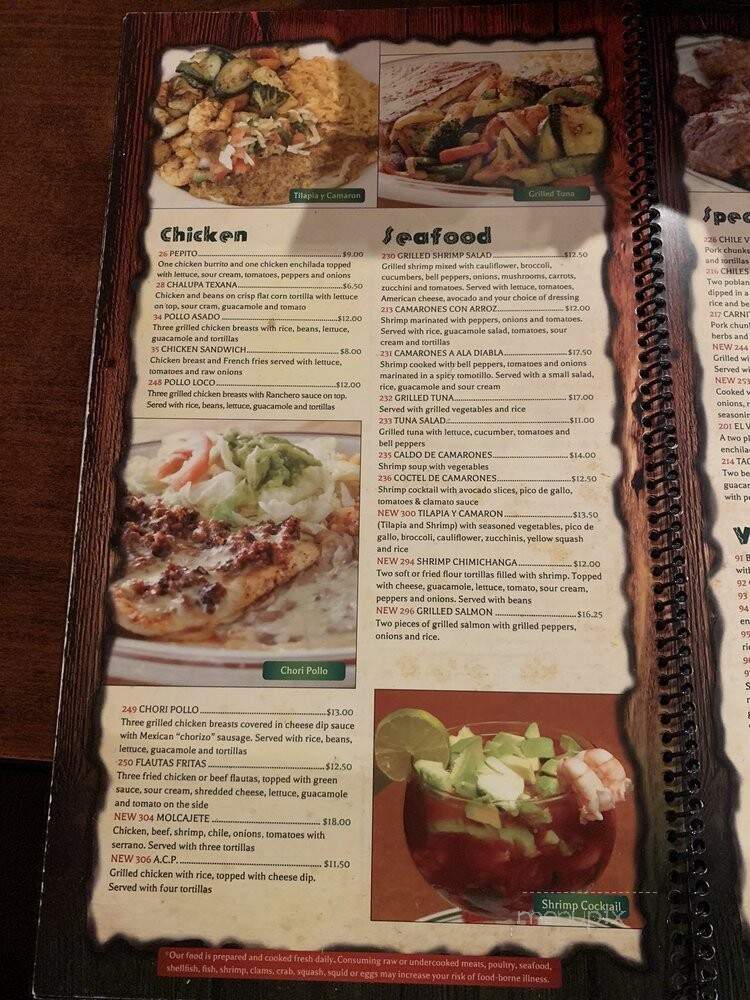 El Vaquero West - Fredericksburg, VA menu_pic