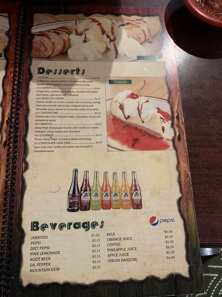 El Vaquero West - Fredericksburg, VA menu_pic