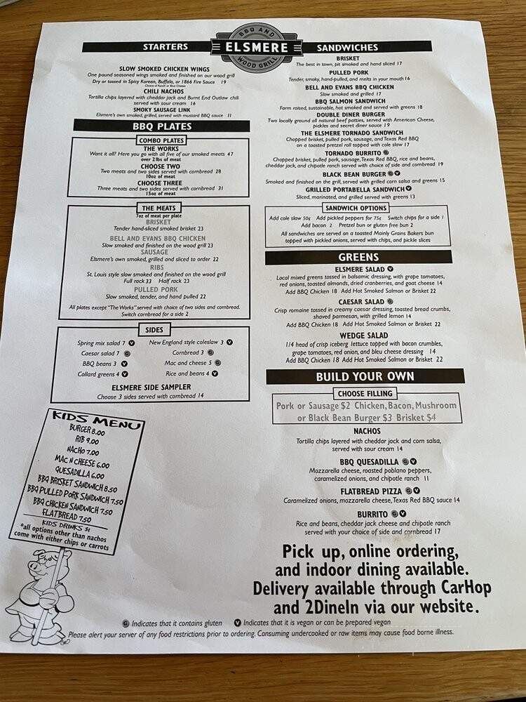 Elsmere BBQ and Wood Grill - South Portland, ME menu_pic