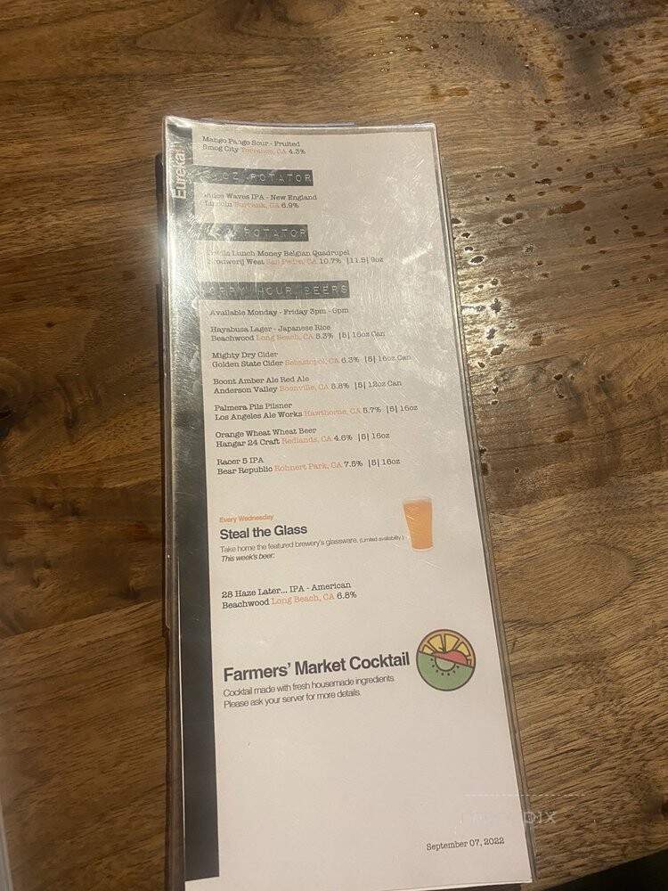 Eureka! Tasting Kitchen - Hawthorne, CA menu_pic