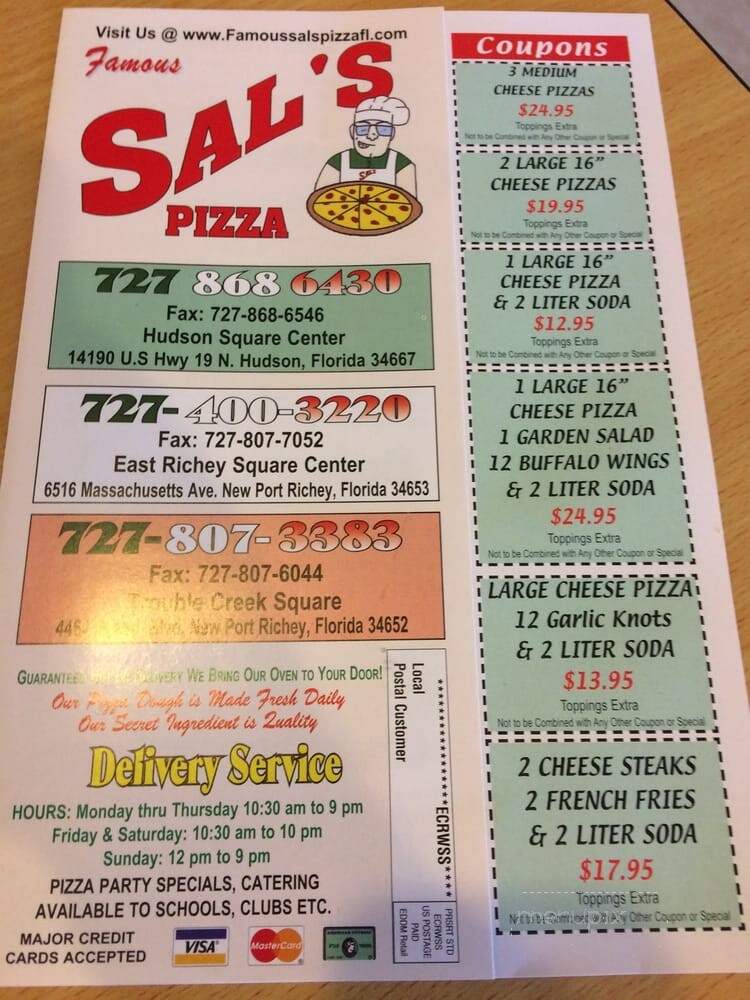 Famous Sals Pizza & Italian Restaurant - Hudson, FL