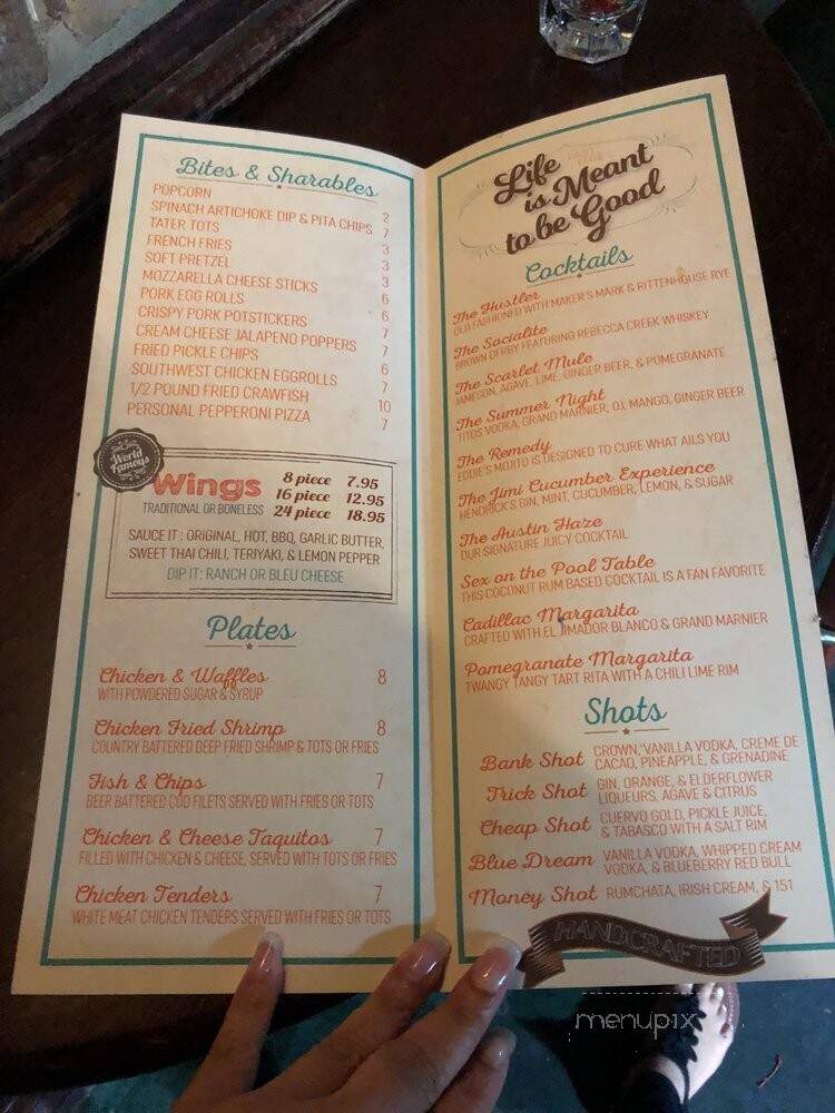 Fast Eddie's - Houston, TX menu_pic