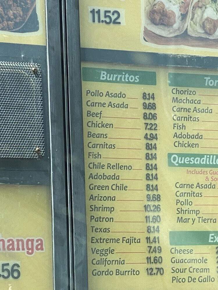 Filiberto's Mexican Food - Mesa, AZ menu_pic