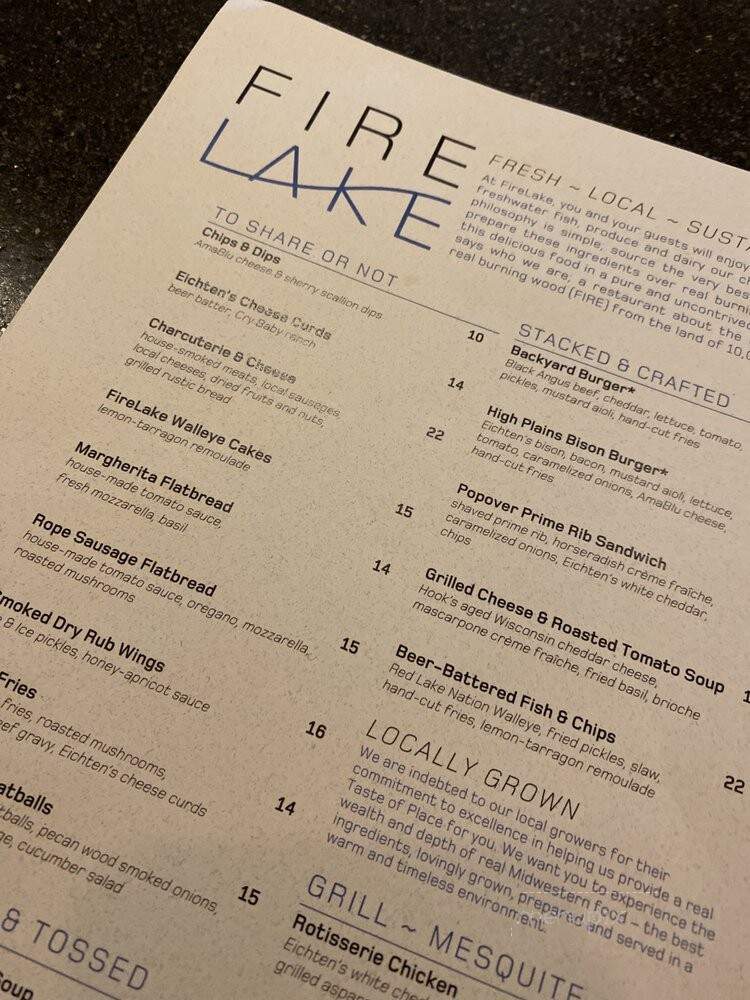 Firelake Grill House & Cocktail Bar - Bloomington, MN menu_pic