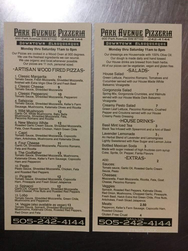 Firenze Pizzeria - Albuquerque, NM menu_pic