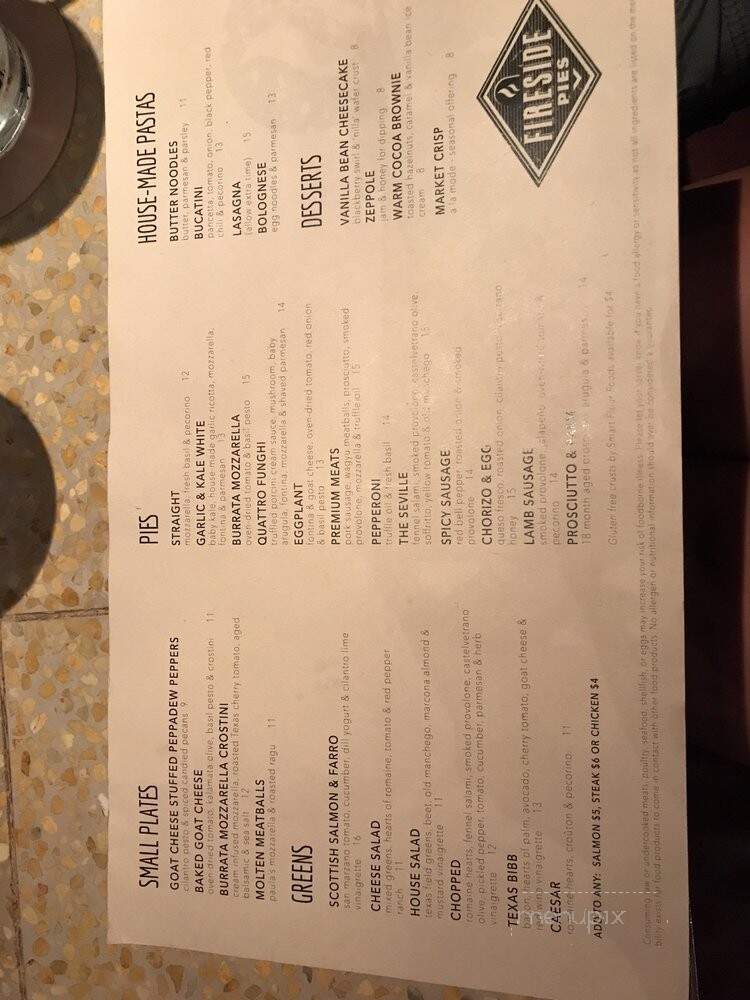 Fireside Pies - Fort Worth, TX menu_pic