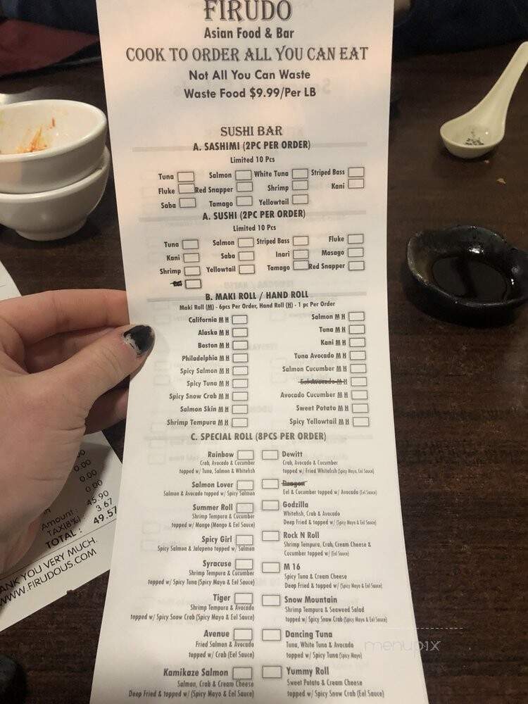 Firudo Asian Food and Bar - Syracuse, NY menu_pic
