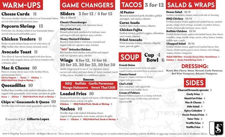 Flagship Tavern and Grill - Chicago, IL menu_pic
