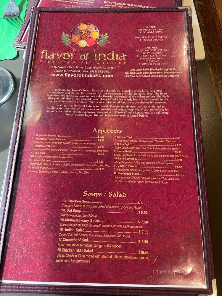 Flavor of India - Lake Worth, FL menu_pic