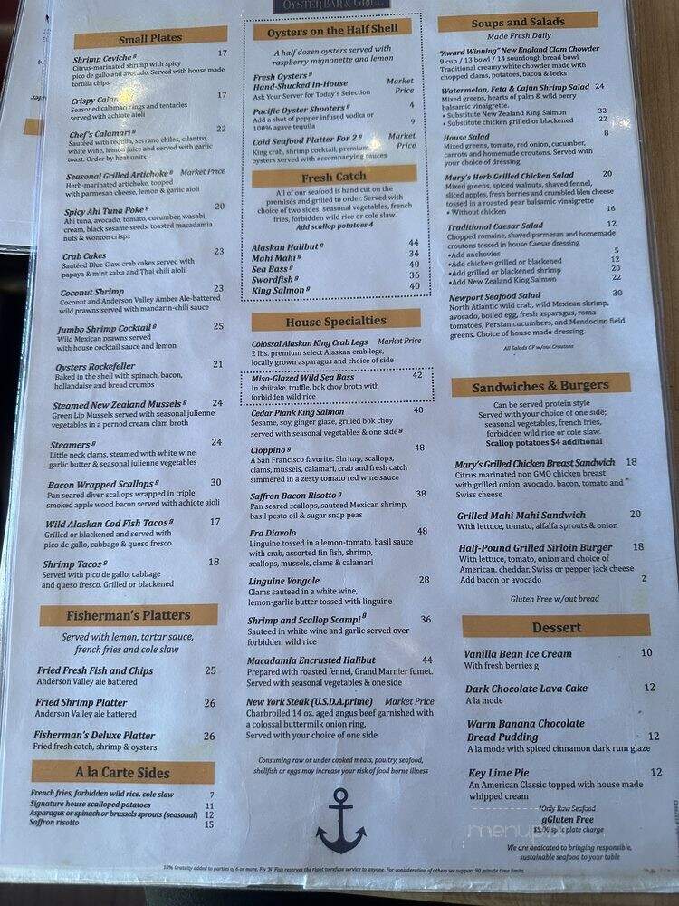 Fly 'N' Fish - Newport Beach, CA menu_pic