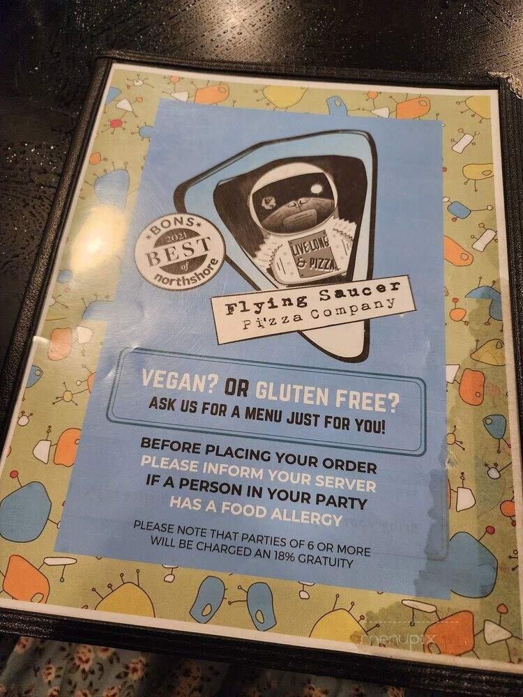 Flying Saucer Pizza Company - Salem, MA menu_pic