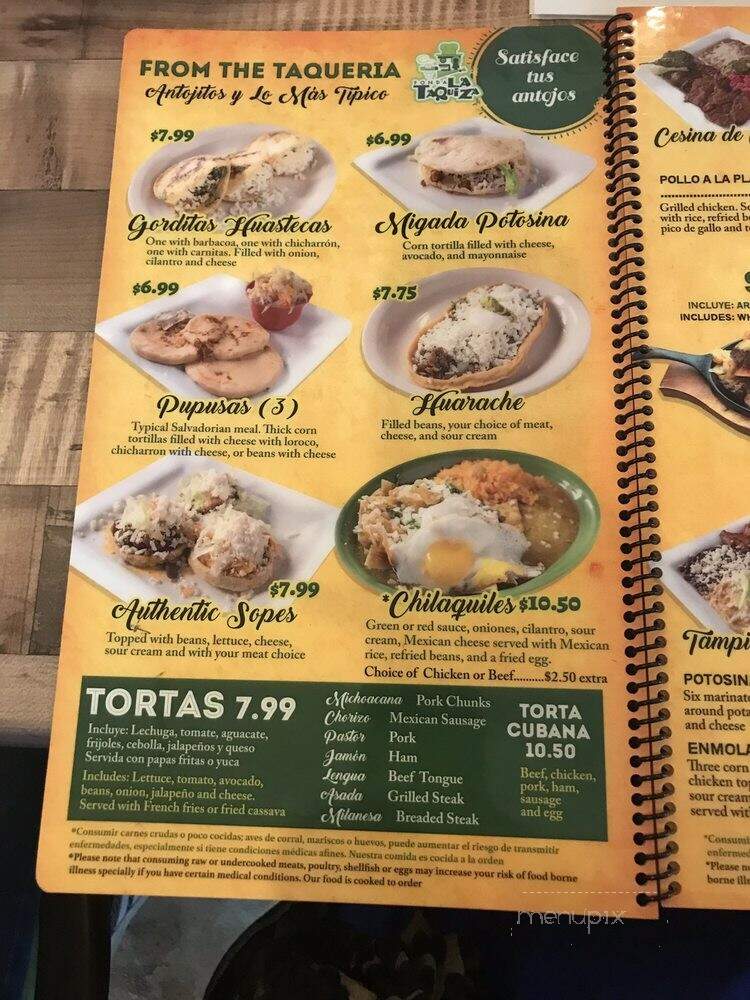 Fonda La Taquiza - Charlotte, NC menu_pic