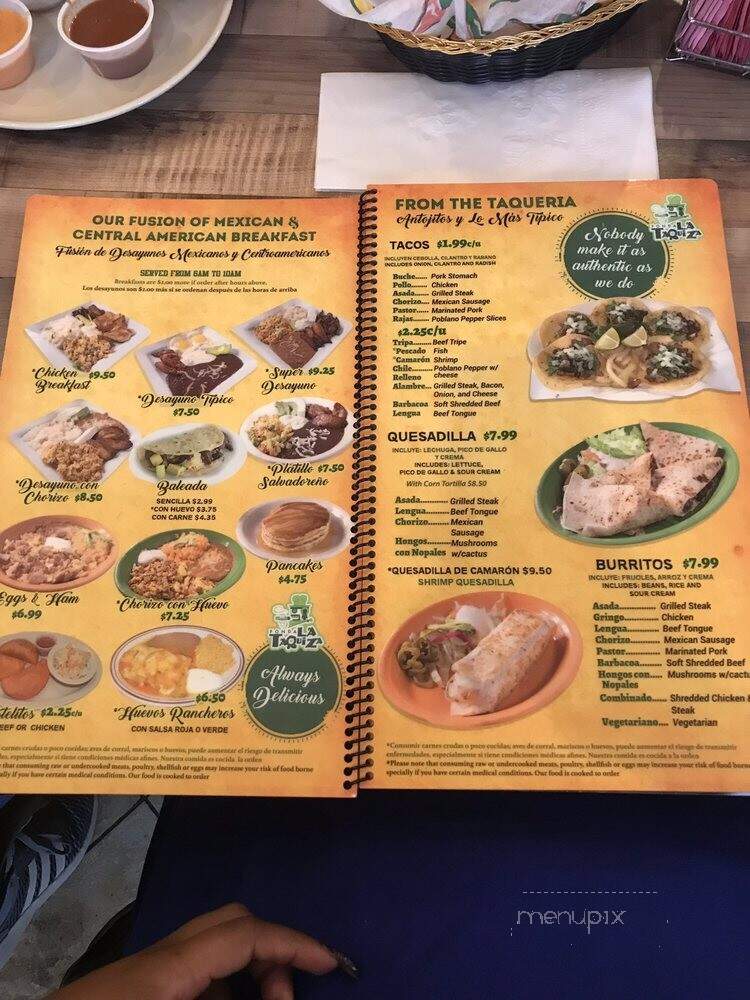 Fonda La Taquiza - Charlotte, NC menu_pic