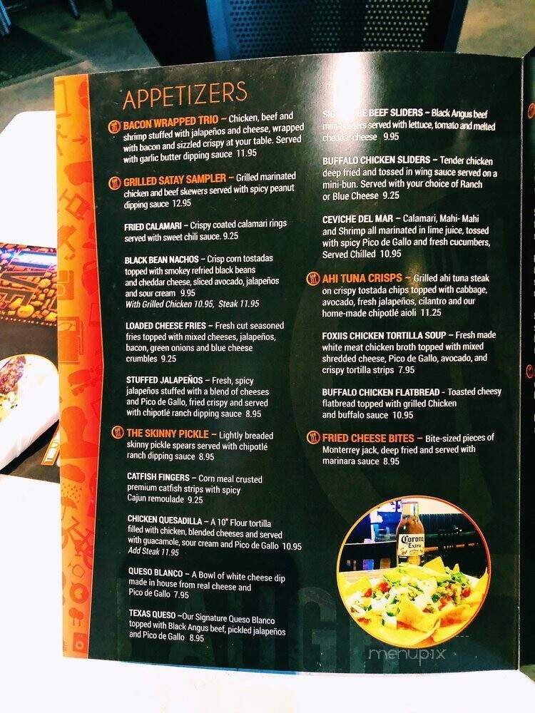 Foxiis Sports Grill - Murphy, TX menu_pic