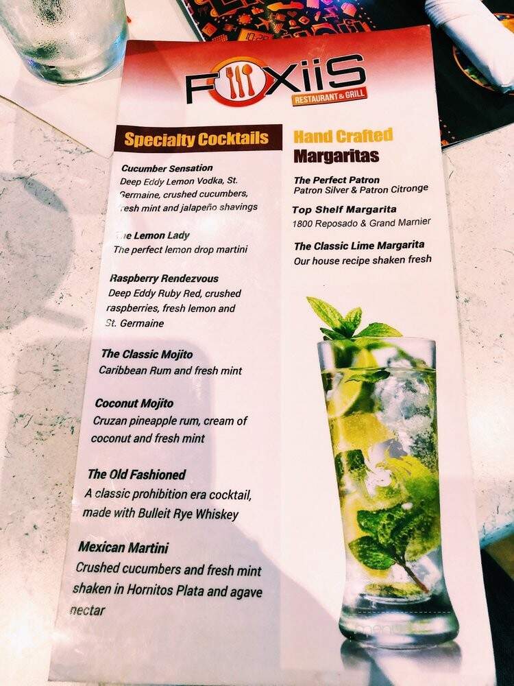 Foxiis Sports Grill - Murphy, TX menu_pic