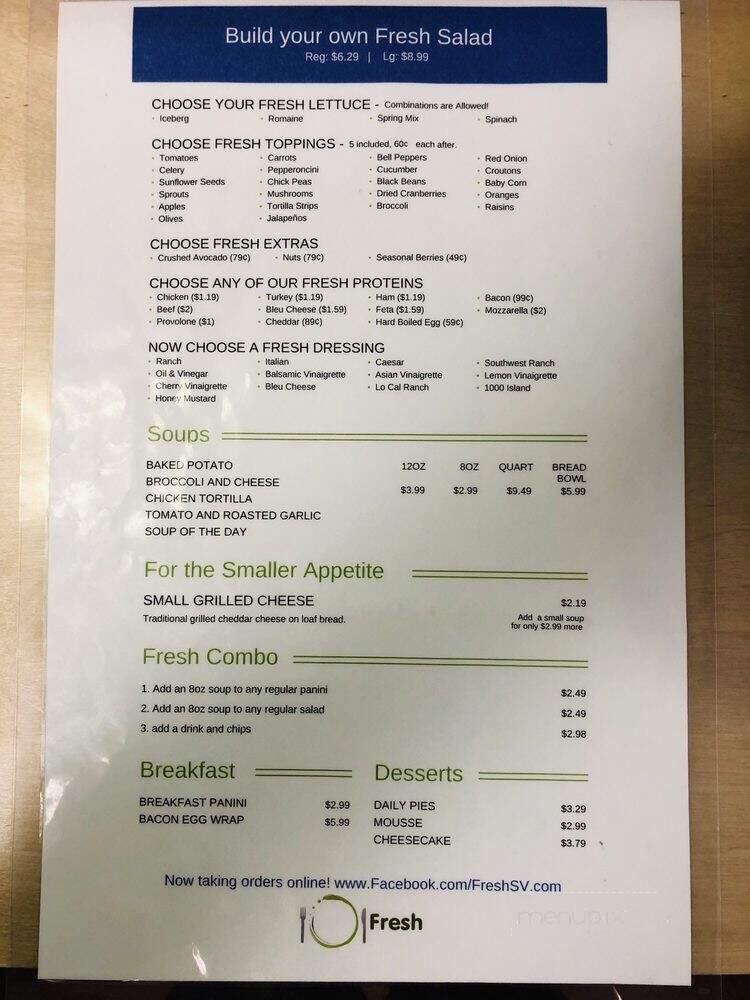 Fresh Choices - Sierra Vista, AZ menu_pic