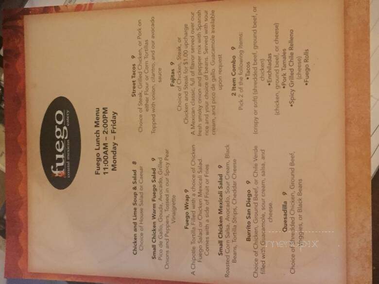 Fuego - Mobile, AL menu_pic