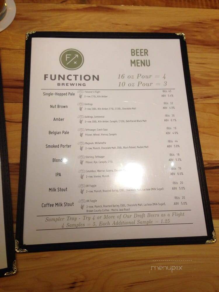 Function Brewing - Bloomington, IN menu_pic