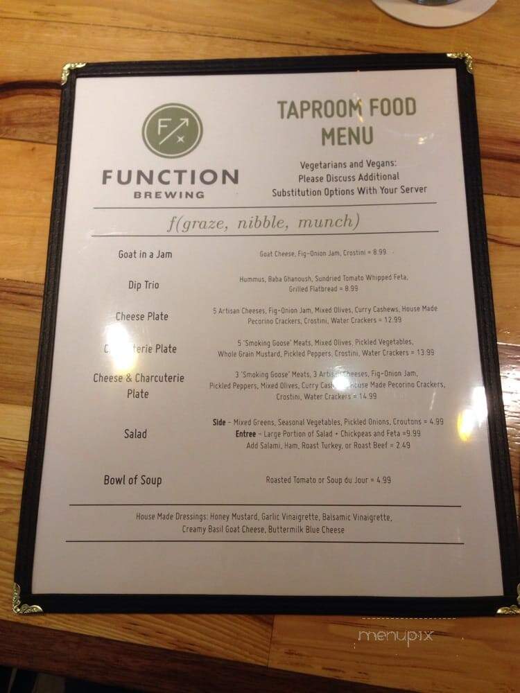 Function Brewing - Bloomington, IN menu_pic