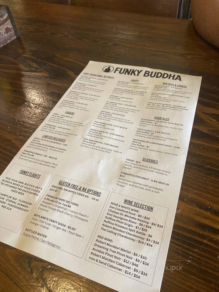 Funky Buddha Brewery - Miami, FL menu_pic