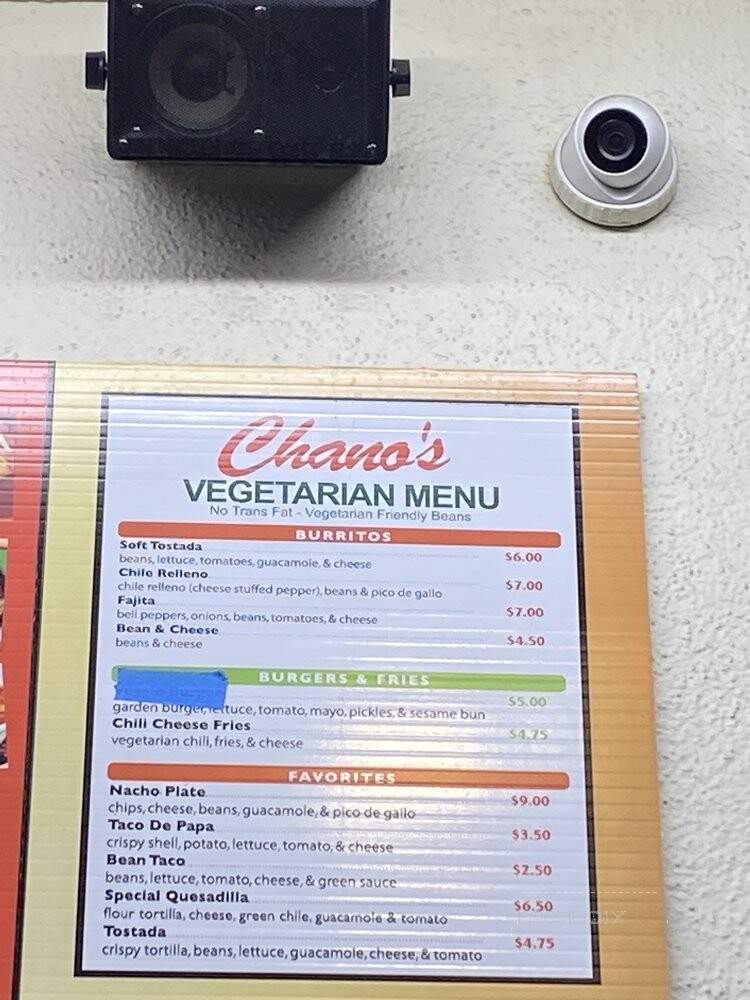 G.E. Chano's The Original - Los Angeles, CA menu_pic
