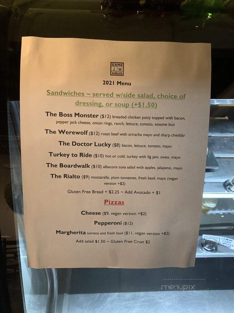 Game Haus Cafe - Glendale, CA menu_pic