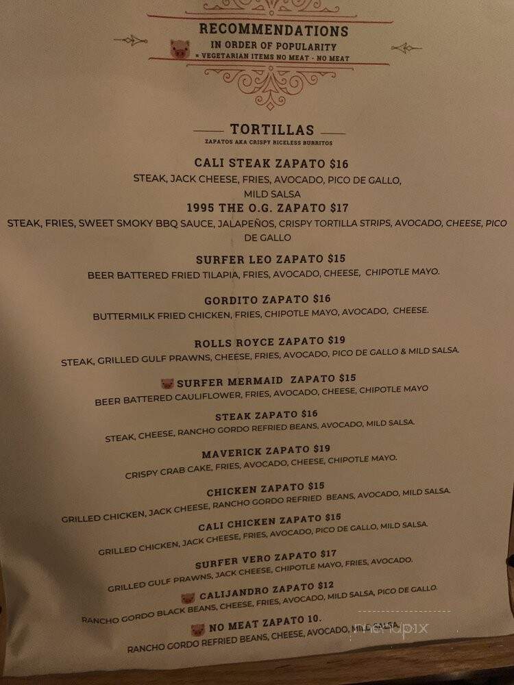 Garaje - San Francisco, CA menu_pic