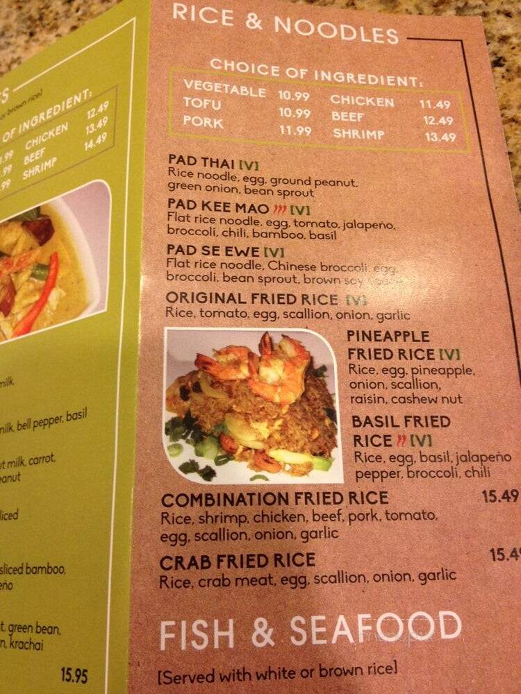 Ginger Thai - Katy, TX menu_pic