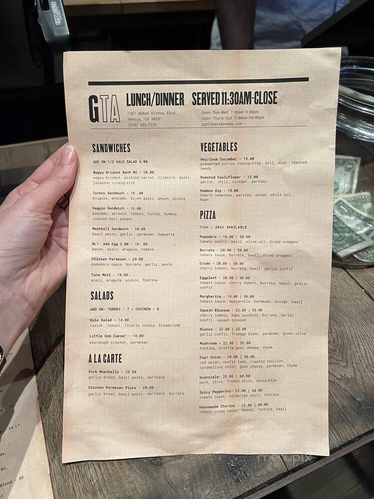 Gjelina Take Away (GTA) - Venice, CA menu_pic