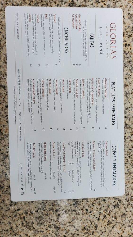 Gloria's Latin Cuisine - Austin, TX menu_pic