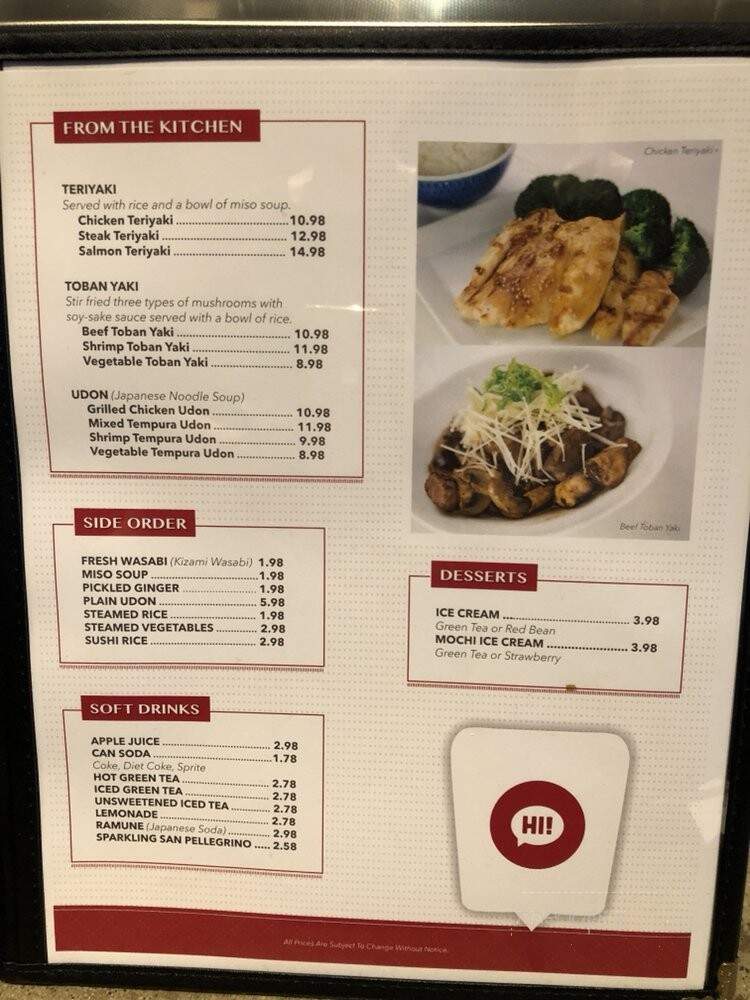 Gohan Japanese Bistro - Tustin, CA menu_pic