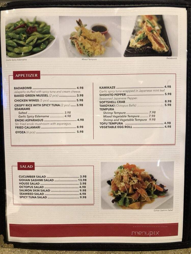Gohan Japanese Bistro - Tustin, CA menu_pic