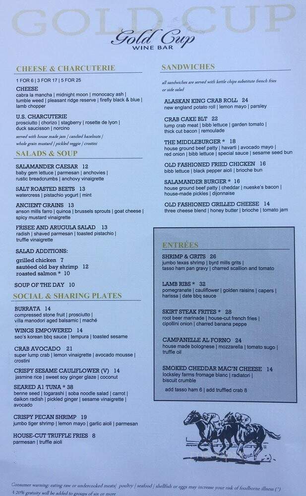 Gold Cup Wine Bar - Middleburg, VA menu_pic