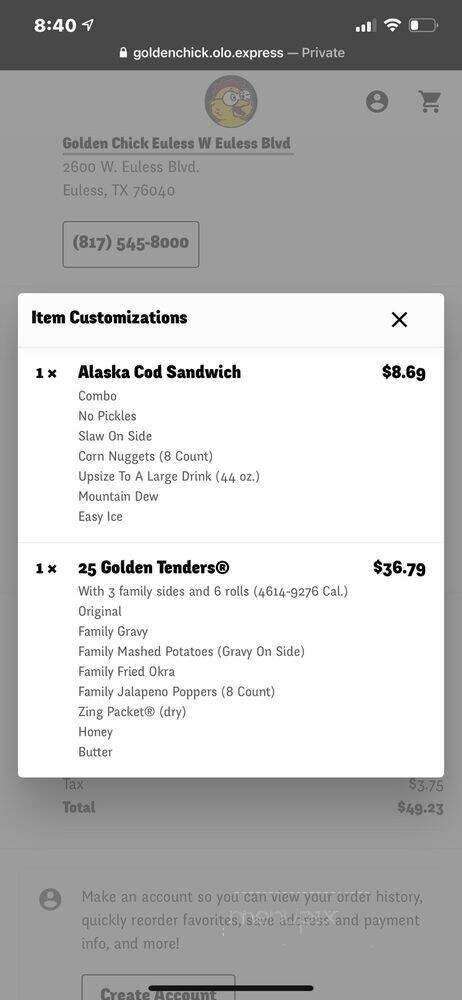Golden Chick - Euless, TX menu_pic