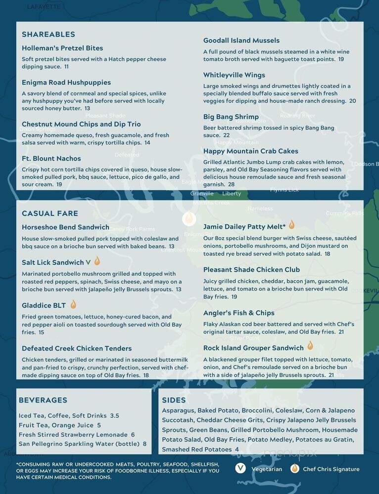 Granville Marina Grill - Gainesboro, TN menu_pic