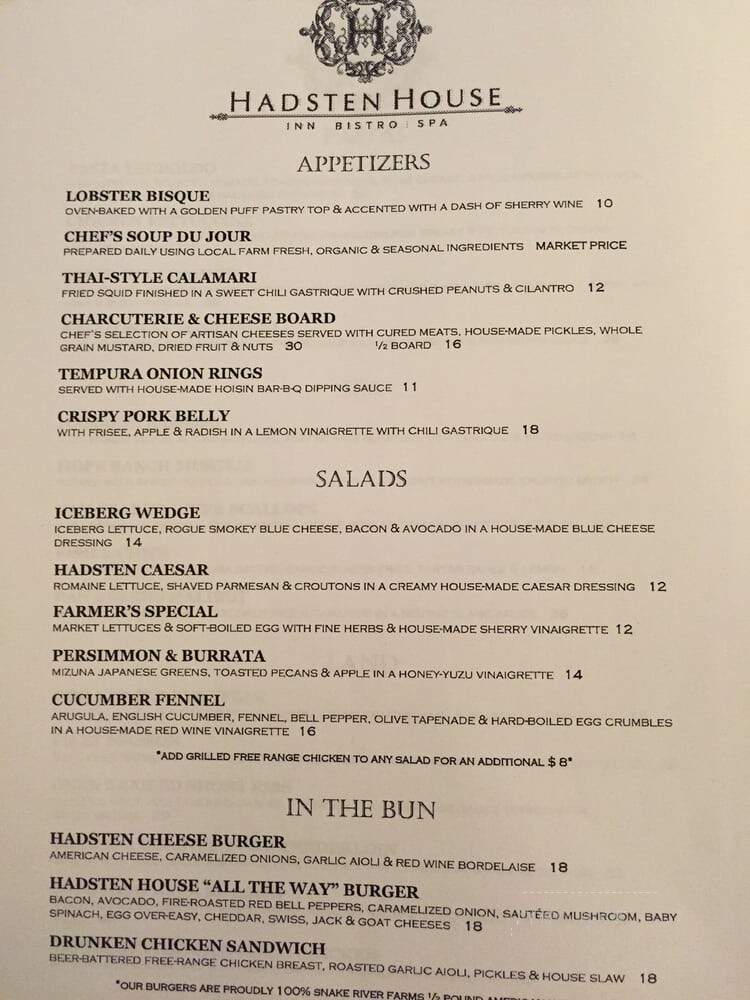 Hadsten House Restaurant - Solvang, CA menu_pic
