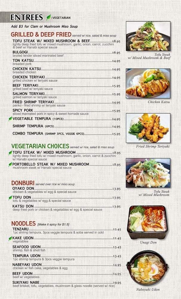 Hanabi Sushi - Mountain View, CA menu_pic