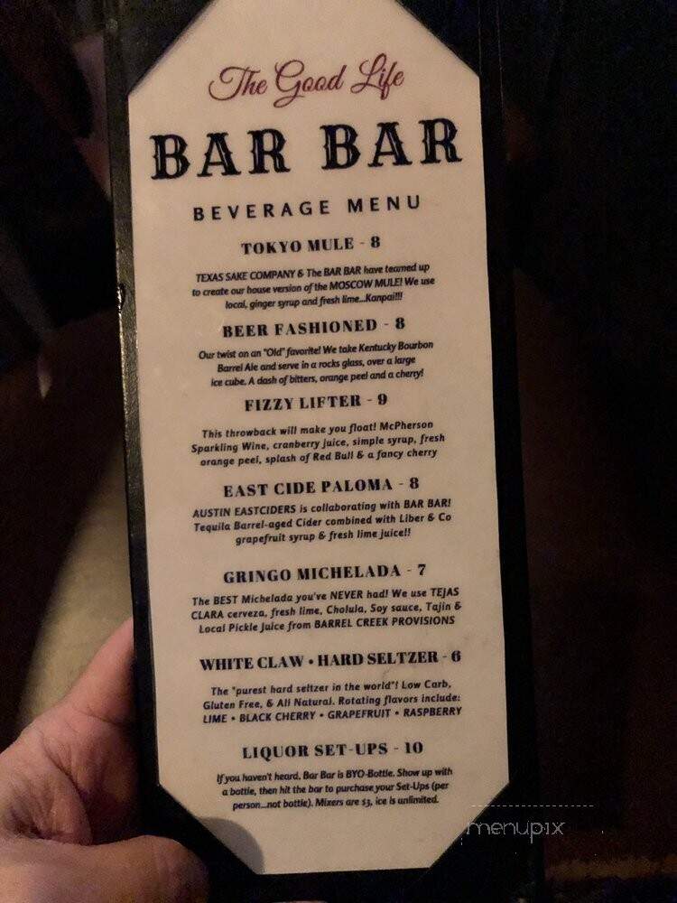 HandleBar - Austin, TX menu_pic
