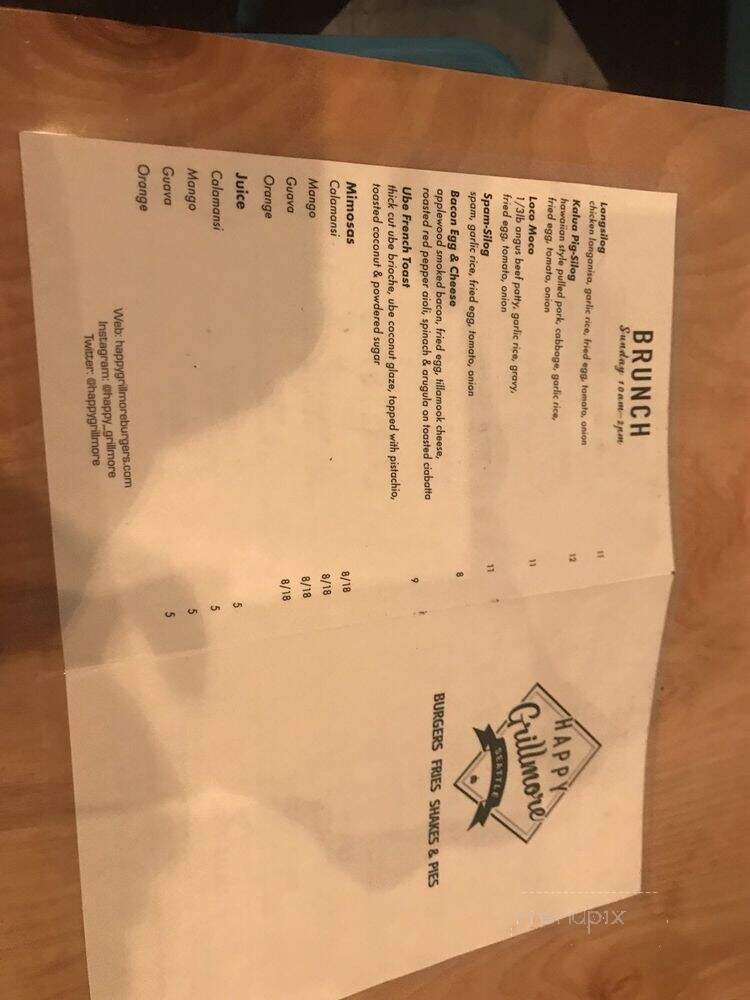 Happy Grillmore - Seattle, WA menu_pic