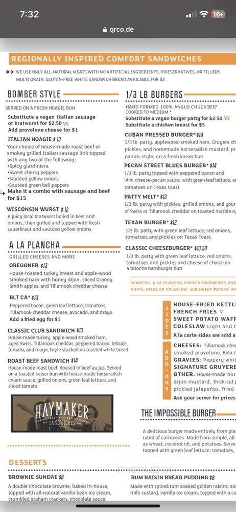 Haymaker - Austin, TX menu_pic