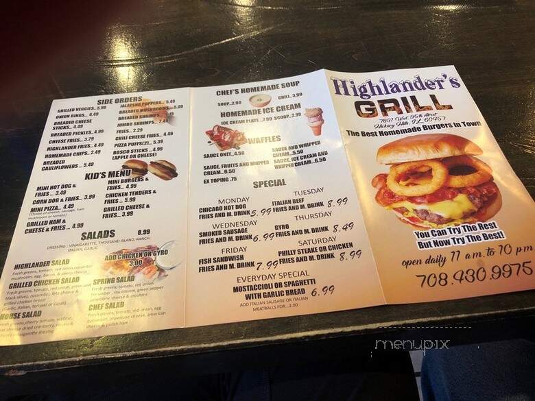 Highlander's Grill - Hickory Hills, IL menu_pic