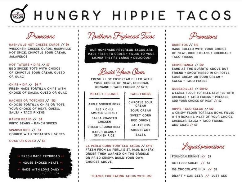 Hughie's Taco House - Grand Marais, MN menu_pic