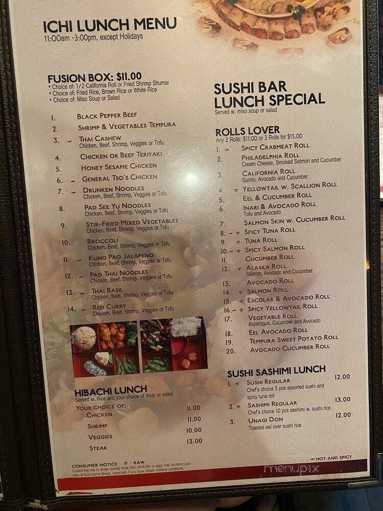 Ichi Sushi - Greensboro, NC menu_pic