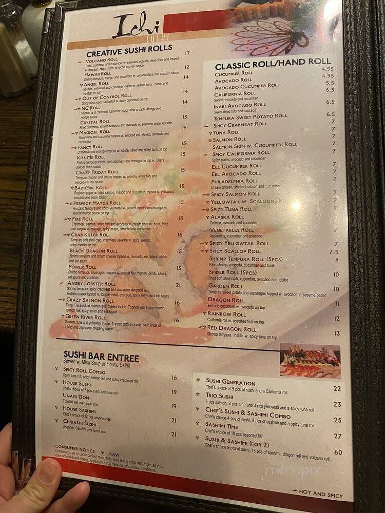 Ichi Sushi - Greensboro, NC menu_pic
