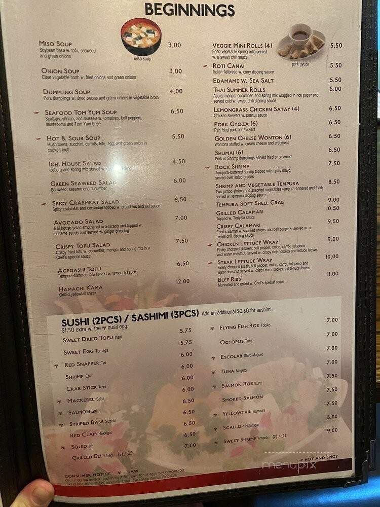 Ichi Sushi - Greensboro, NC menu_pic