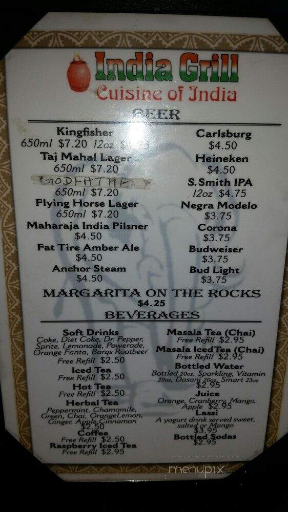 India Grill - Albuquerque, NM menu_pic