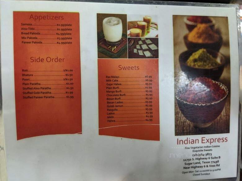 Indian Express - Jacksonville, FL menu_pic