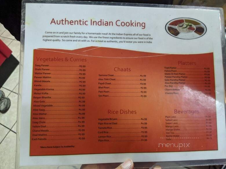 Indian Express - Jacksonville, FL menu_pic